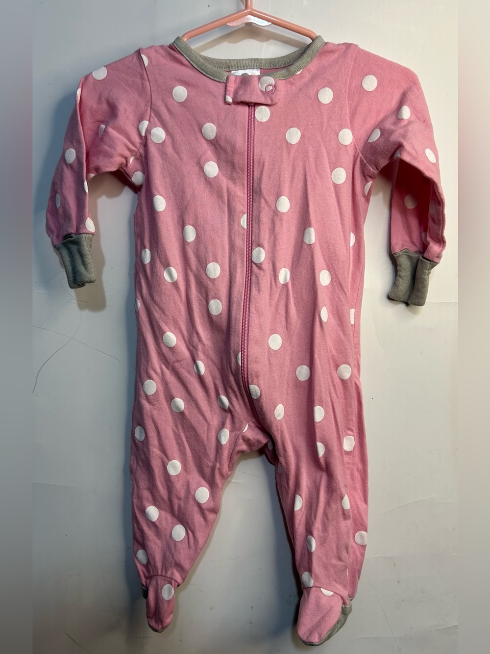 Gerber Polka dot Pink Footie Pajama 0-3 Months